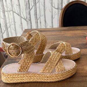 ASOS Beige Woven Sandals with Buckle